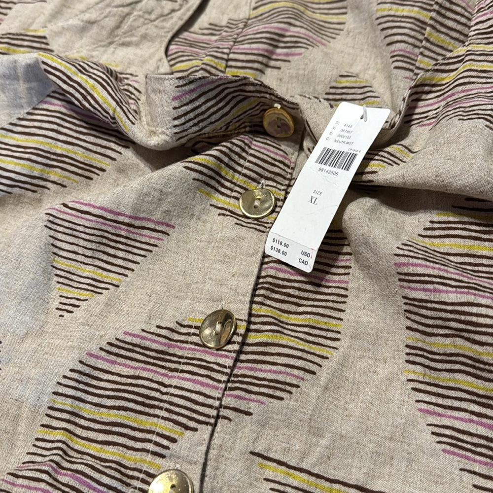 ✨ Anthropologie Linen Halter Button-Front Maxi Dress Sz XL - Picture 7 of 7